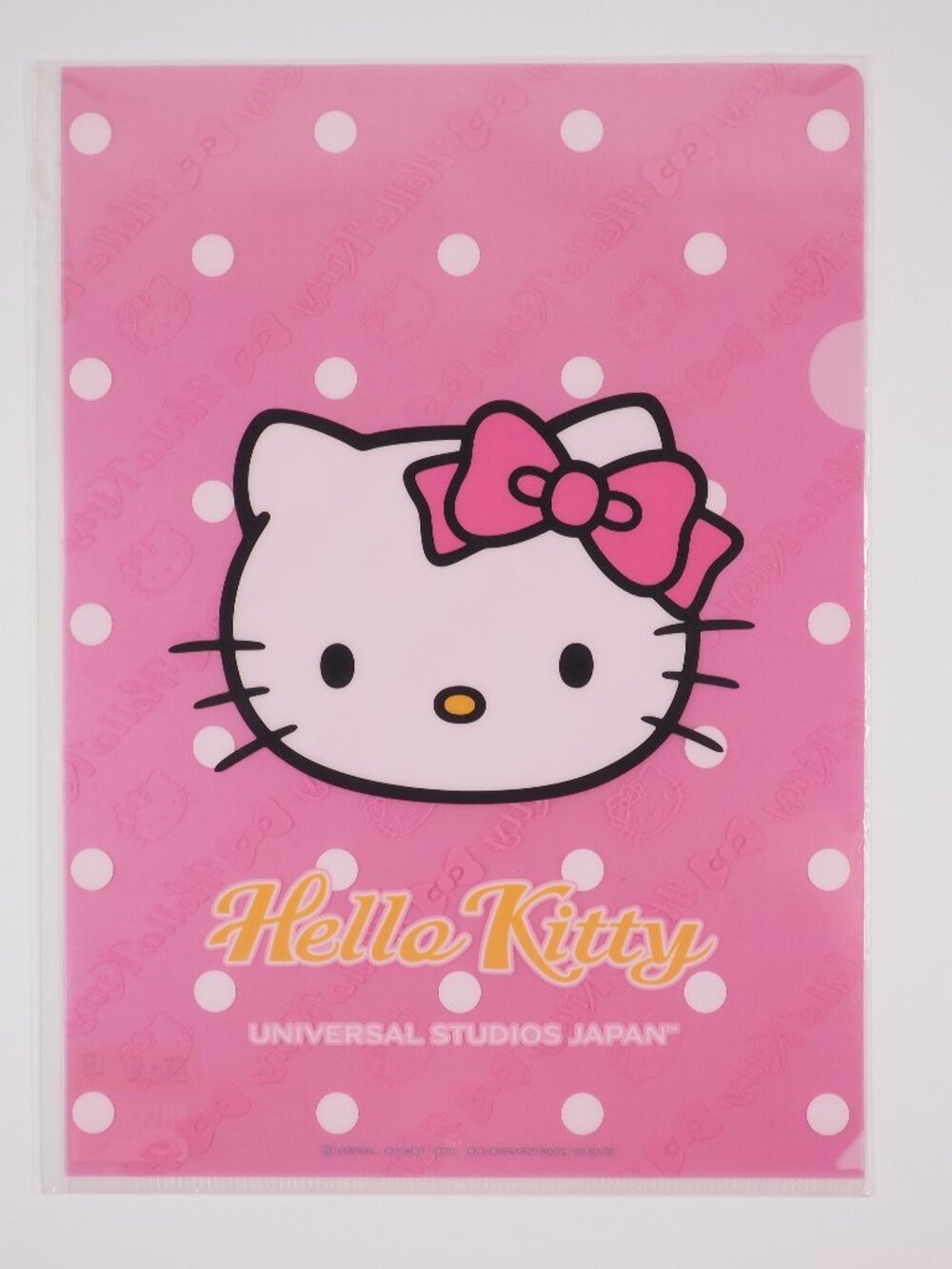 Sanrio Japan Hello Kitty Vintage Clearfile Clear File Universal Studios Pink